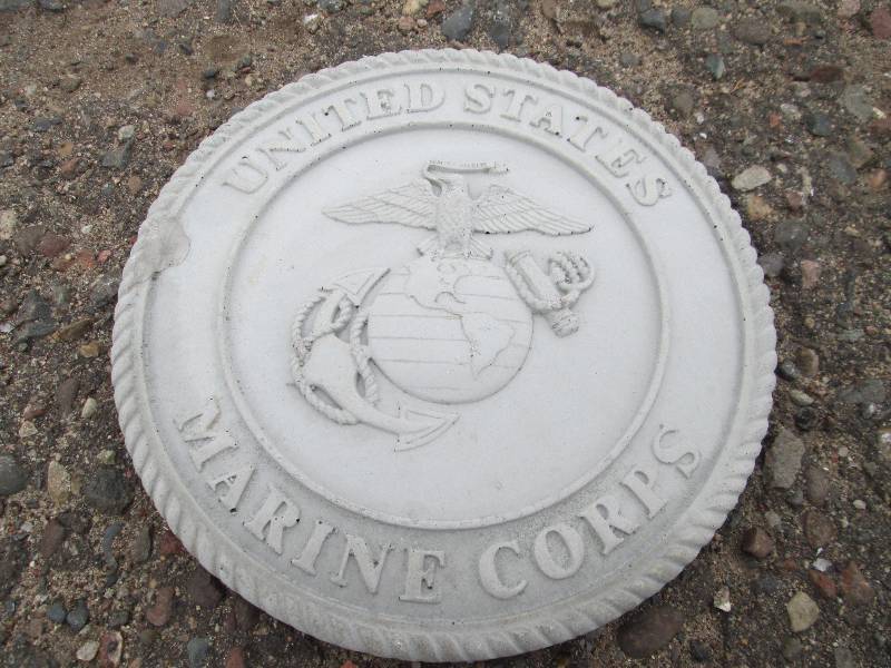 Small United State Marine Corps Concrete Paver  Yard Art  Wall Hanging