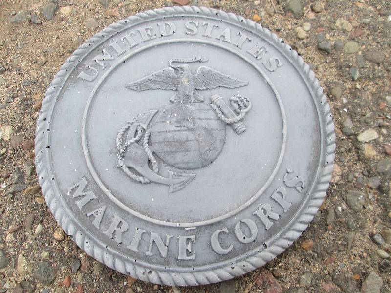 Small United State Marine Corps Concrete Paver  Yard Art  Wall Hanging