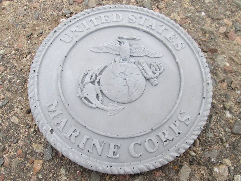 Small United State Marine Corps Concrete Paver  Yard Art  Wall Hanging
