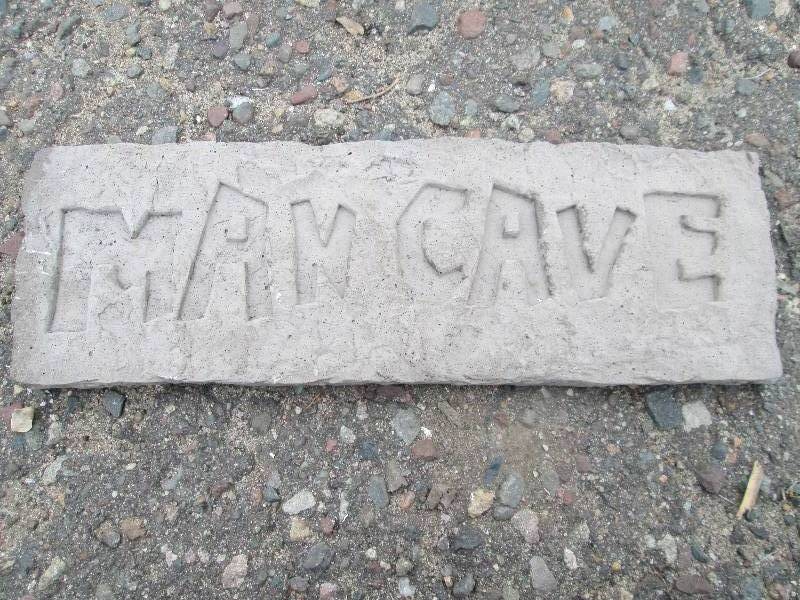 Man Cave Concrete Paver  Yard Art  Wall Hanging