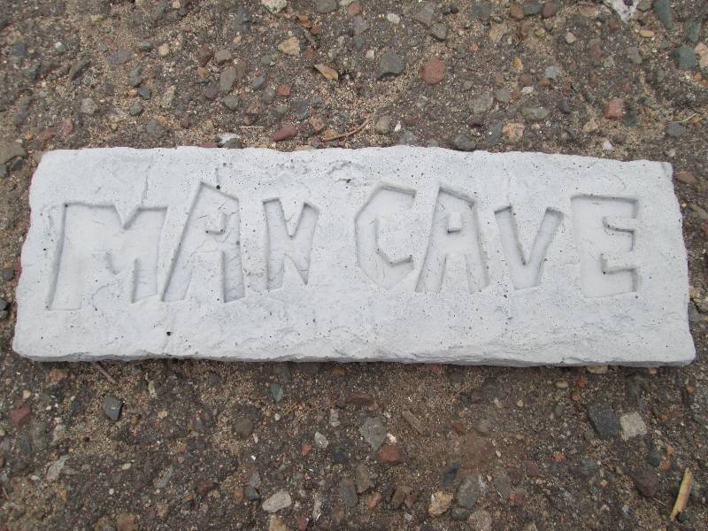 Man Cave Concrete Paver  Yard Art  Wall Hanging