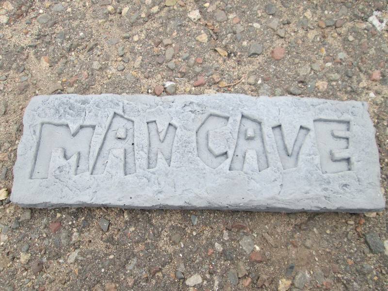 Man Cave Concrete Paver  Yard Art  Wall Hanging