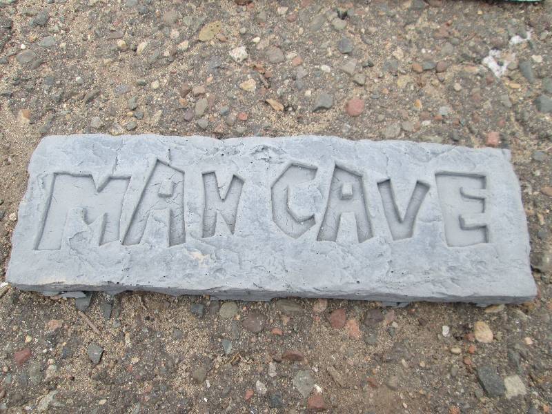 Man Cave Concrete Paver  Yard Art  Wall Hanging