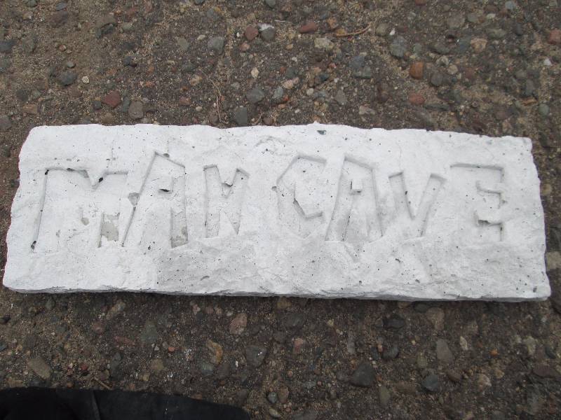 Man Cave Concrete Paver  Yard Art  Wall Hanging