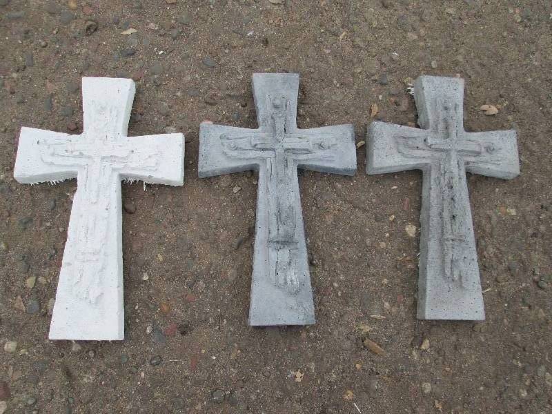 Cross & Nails Concrete Paver  Yard Art  Wall Hanging