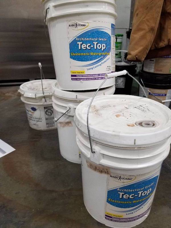 lot 66 image: Lot of (3) Tec-Top Architectural Grade Elastomeric Waterproofing