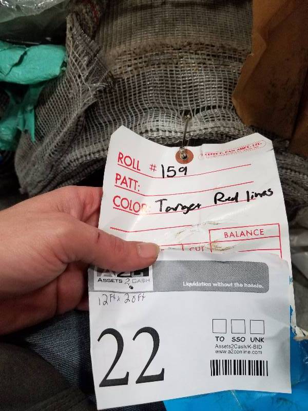 lot 22 image: Roll #159 Target Red Lines Carpet