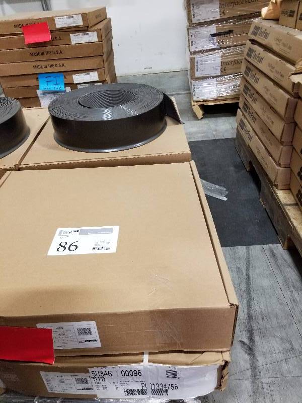 lot 86 image: Lot of (5) Boxes of 4in. Rubber Cover Base