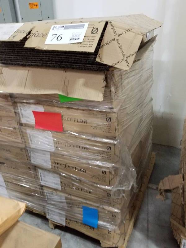 lot 76 image: Lot of (8) Boxes of Interface Carpet Squares