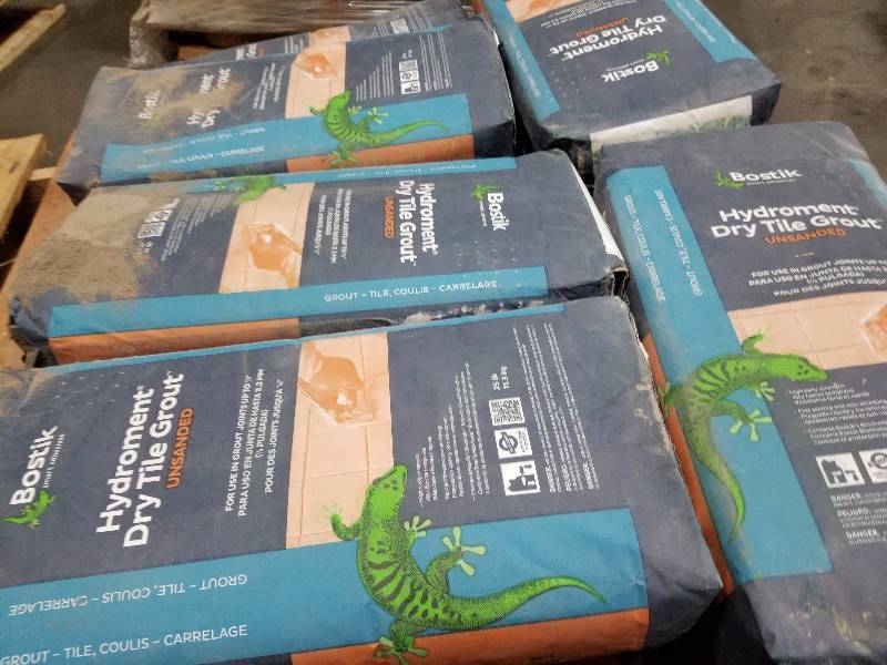 lot 109 image: Lot of (9) 25lb. Bags of Bostik Hydroment Dry Unsanded Tile Grout