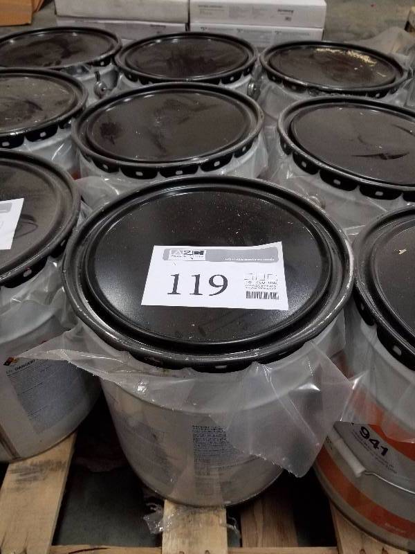 lot 119 image: Lot of (3) 5-Gallon Masterweld 941 Trowel Grade Polyurethane Construction Adhesive