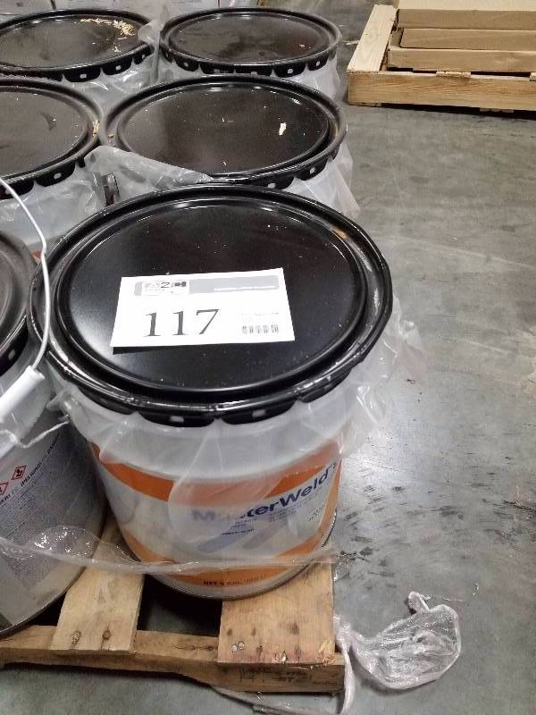 lot 117 image: Lot of (3) 5-Gallon Masterweld 941 Trowel Grade Polyurethane Construction Adhesive