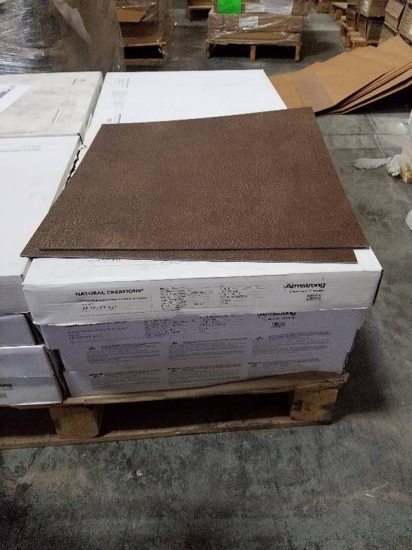 lot 121 image: Lot of (8) Boxes of Natural Creations Buckskin Brunette 18x18in. Tiles