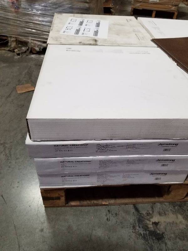 lot 122 image: Lot of (8) Boxes of Natural Creations Buckskin Brunette 18x18in. Tiles
