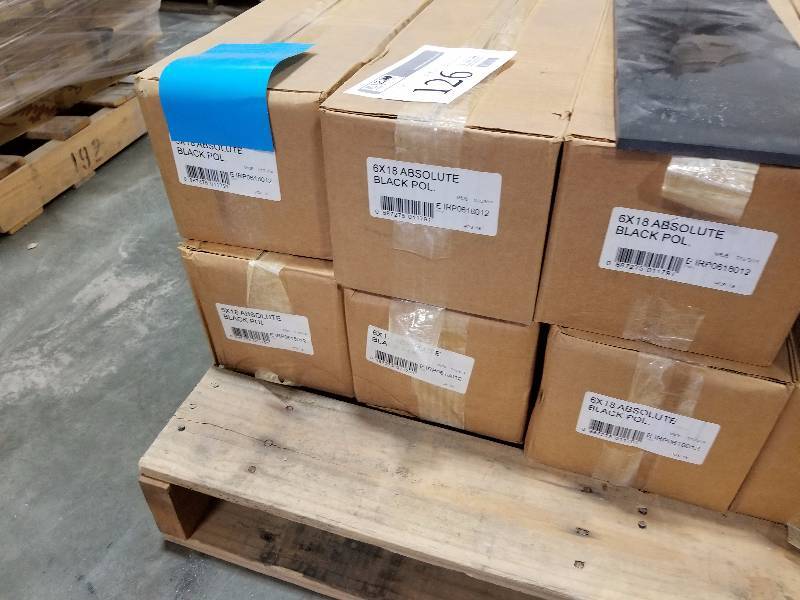 lot 126 image: Lot of (6) Boxes of 6x18in. Absolute Black Flooring