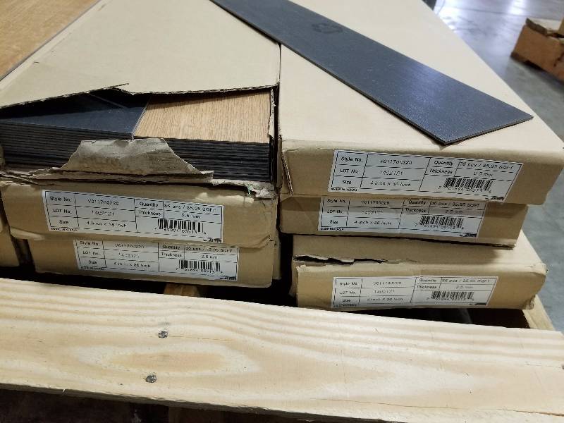 lot 124 image: Lot of (4) Boxes of 4x36in. Flooring