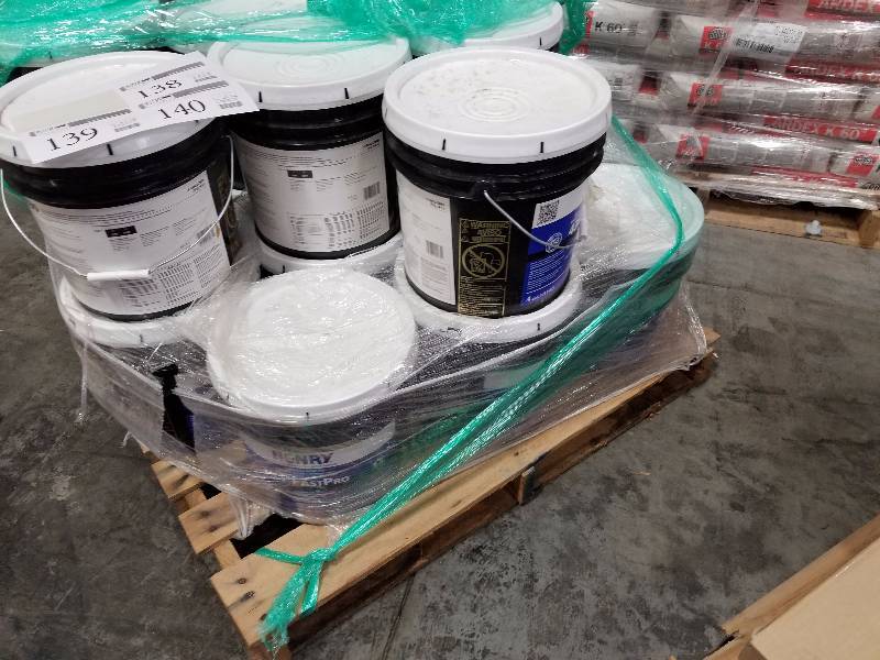 lot 138 image: Lot of (6) 4-Gallon Henry 430 ClearPro Floor Adhesive