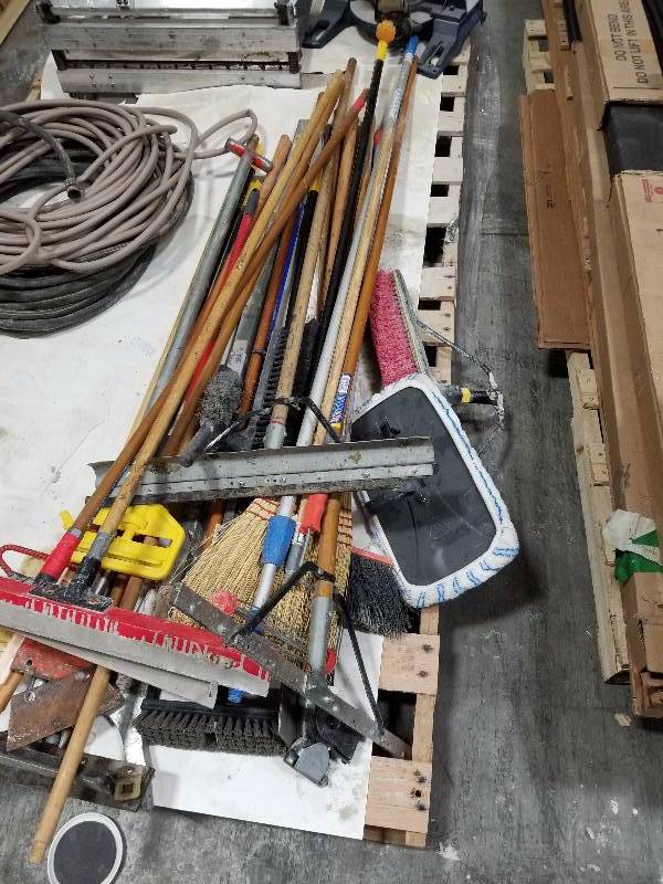 lot 172 image: Brooms, Scrapers, And More