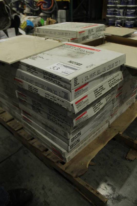lot 53 image: Corner Pallet Lot of (11) Boxes of Italian 18x18in. Tile