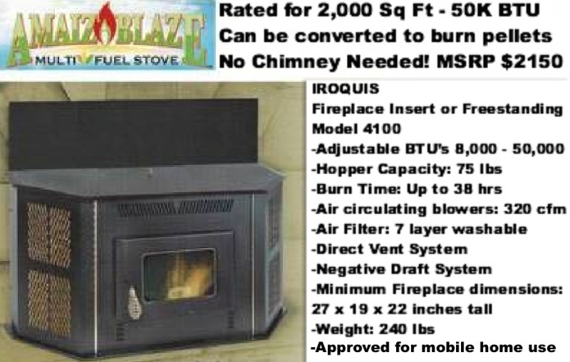 New Amaizablaze Model 4100 Corn Stove 50k Btu Brand New Corn