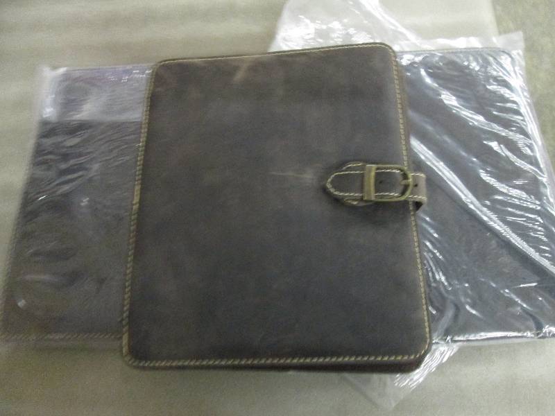 Lot of 3 Canyon Brown Leather Table...