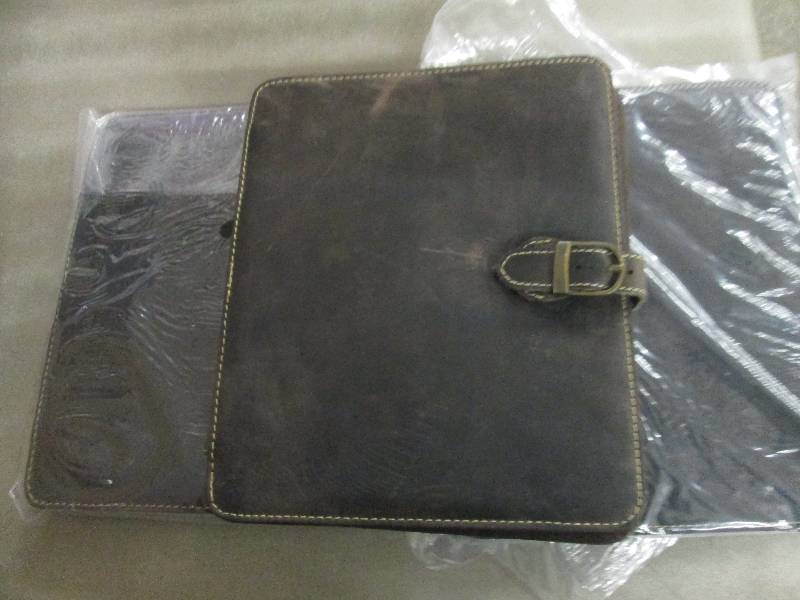 Lot of 3 Canyon Brown Leather Table...