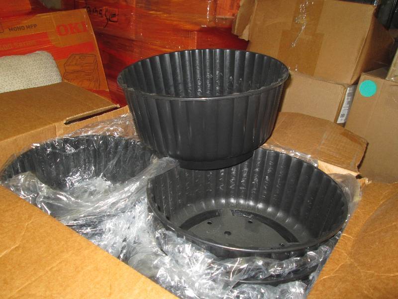 Lot of 9 Black Planters 15 inchesW ...