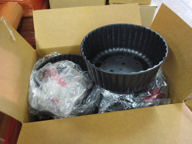 Lot of 10 Black Planters 15 inchesW...
