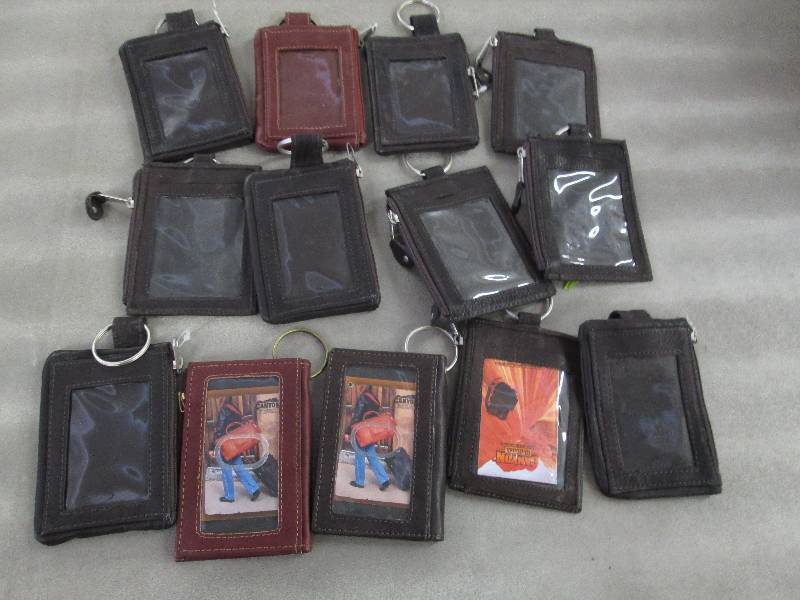 Lot of 13 Keyring Leather Pouches &...