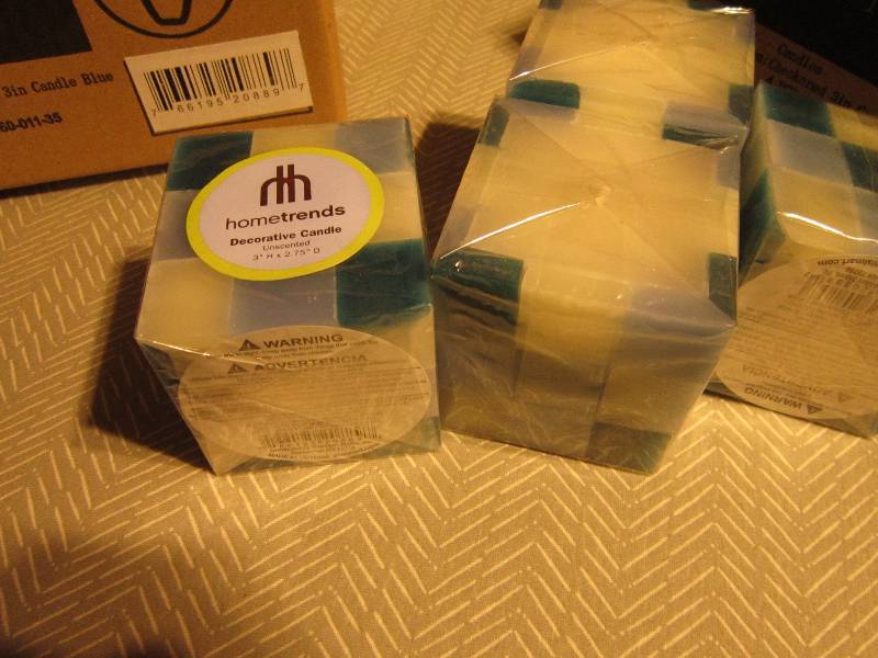 Lot of 8 Home Trends Unscented decorative candles, 3 x 2.75