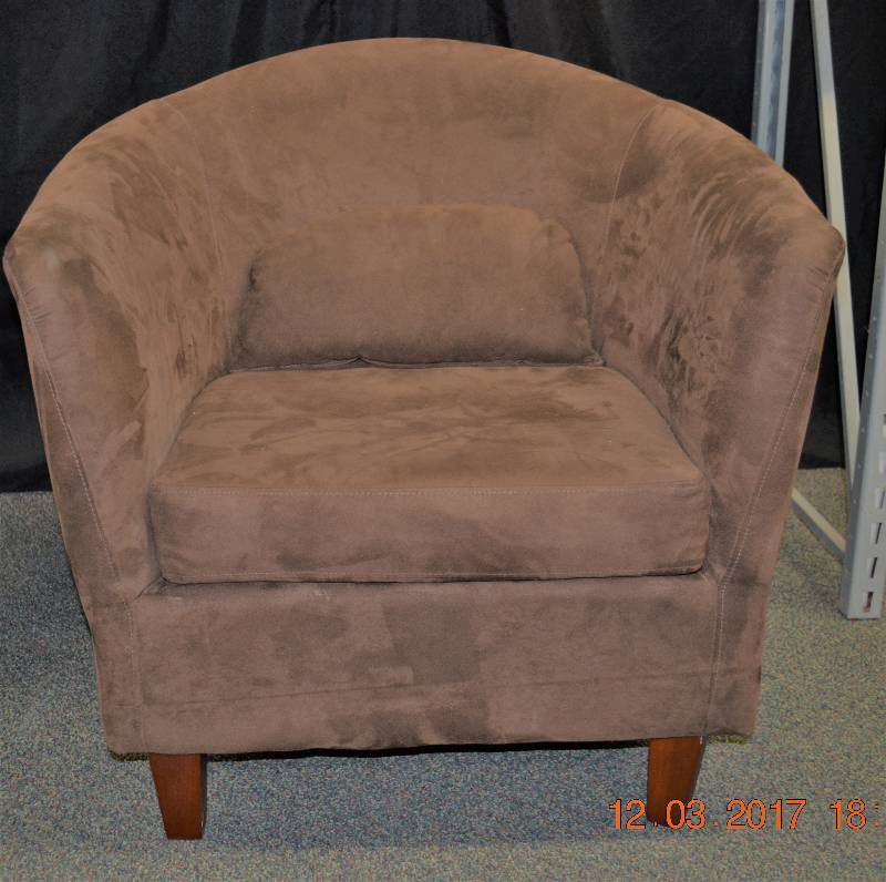 lot 2 image: Chair Faux Suede Brown