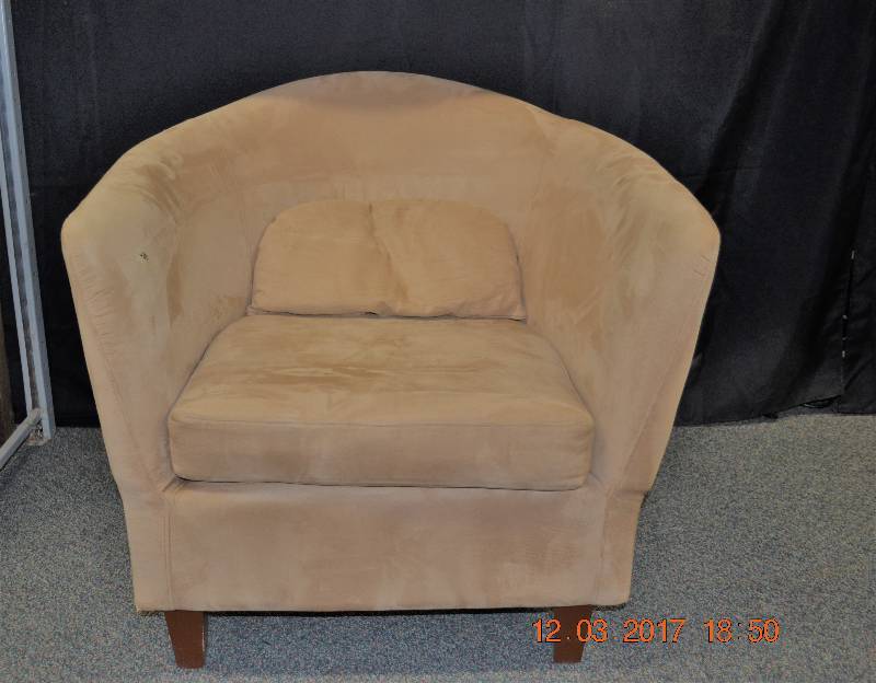 lot 3 image: Chair Faux Suede Tan