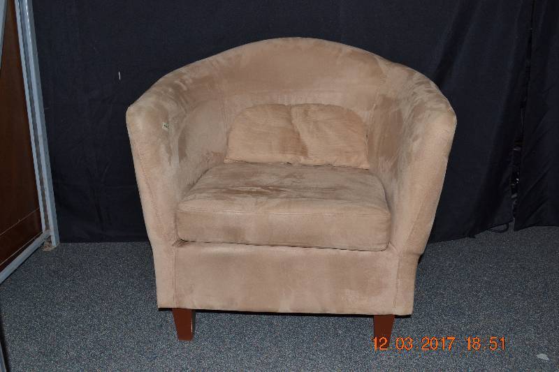 lot 4 image: Chair Faux Suede Tan