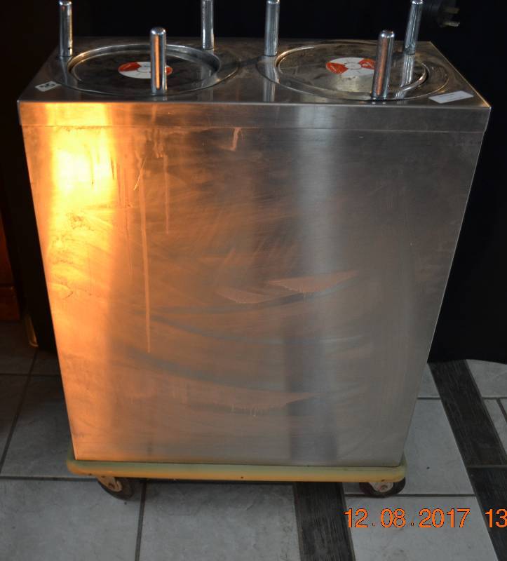 lot 77 image: Industrial Stainless Steel Lowering Plate Dispenser