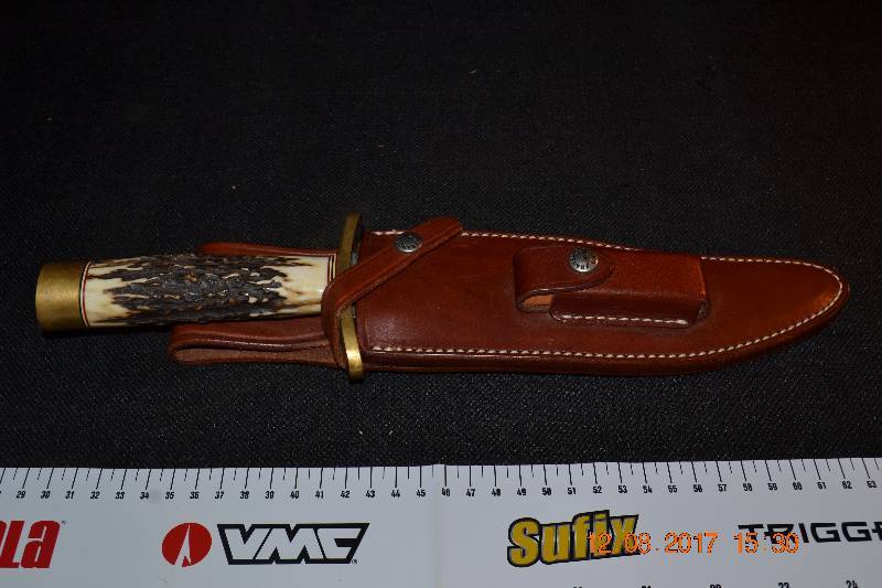 lot 104 image: Randall Made Knife with Sheath 13 long