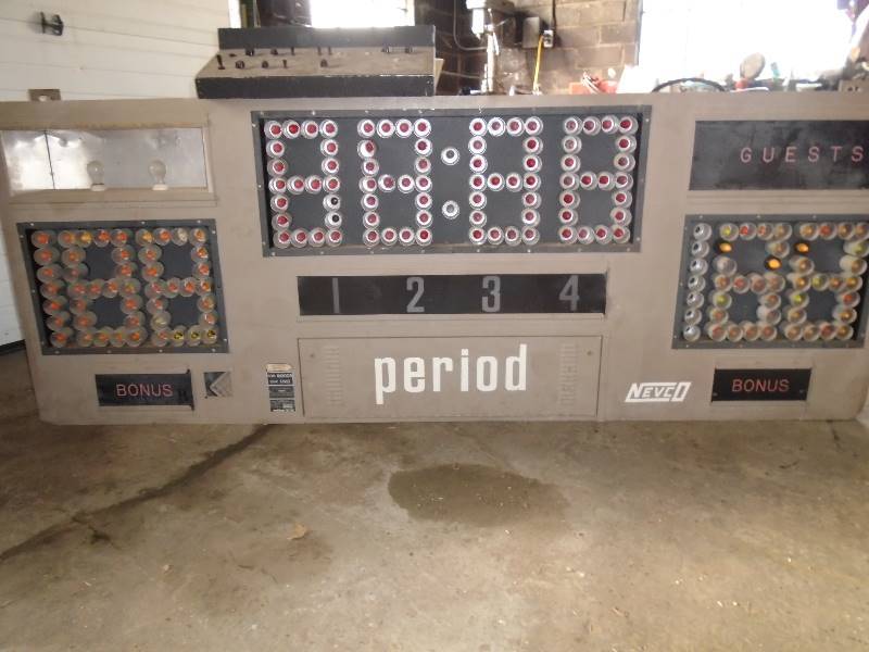 lot 4 image: Vintage Nevco Scoreboard and Control Panel