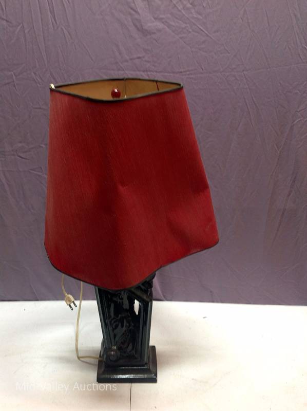 lot 63 image: Lamp with Clear Red Finial