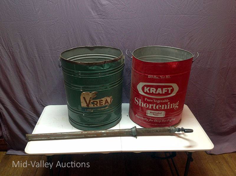 lot 87 image: Barrel Pump & Shortening Pales