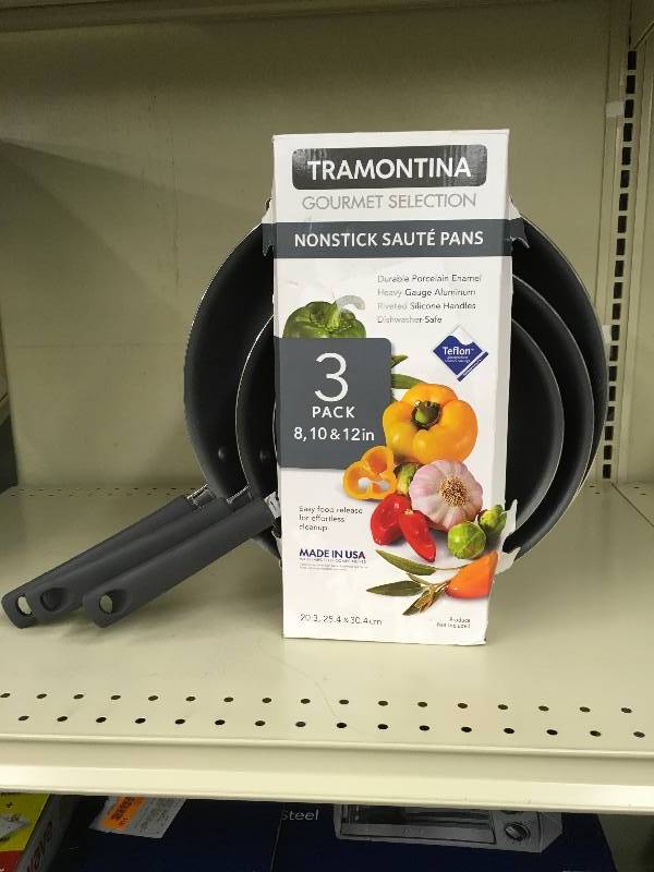 lot 104 image: TRAMONTINA 3PC SAUTE PAN