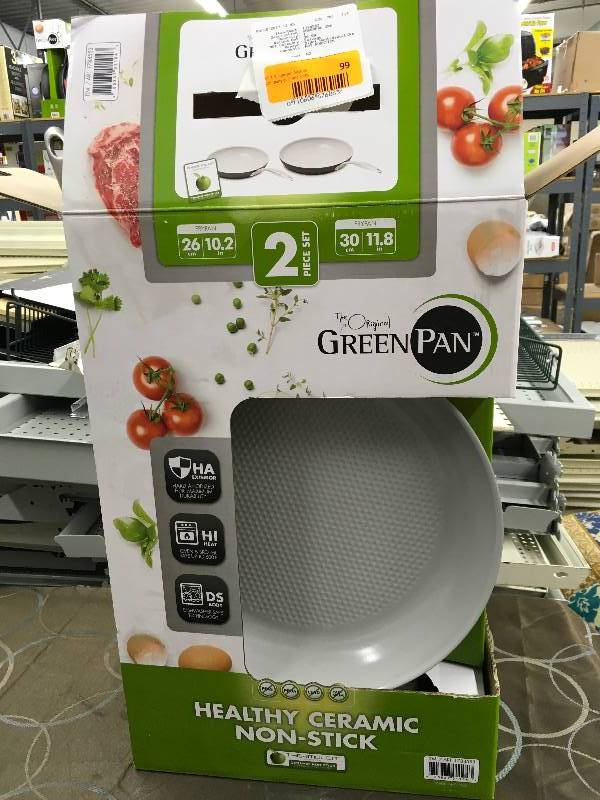 lot 99 image: GREENPAN 2PC FRYPAN SET