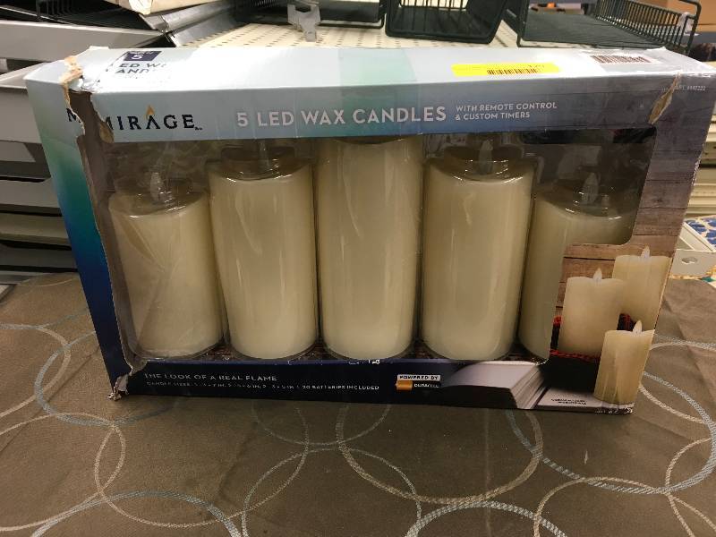 lot 129 image: MIRAGE 5PC LED CANDLES