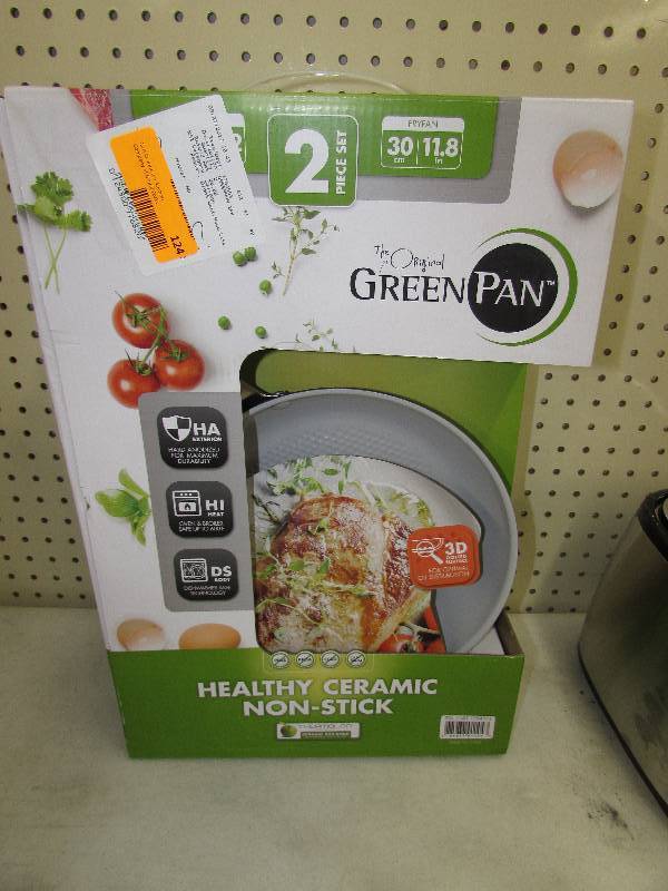 lot 124 image: GREENPAN 2PC FRYPAN SET