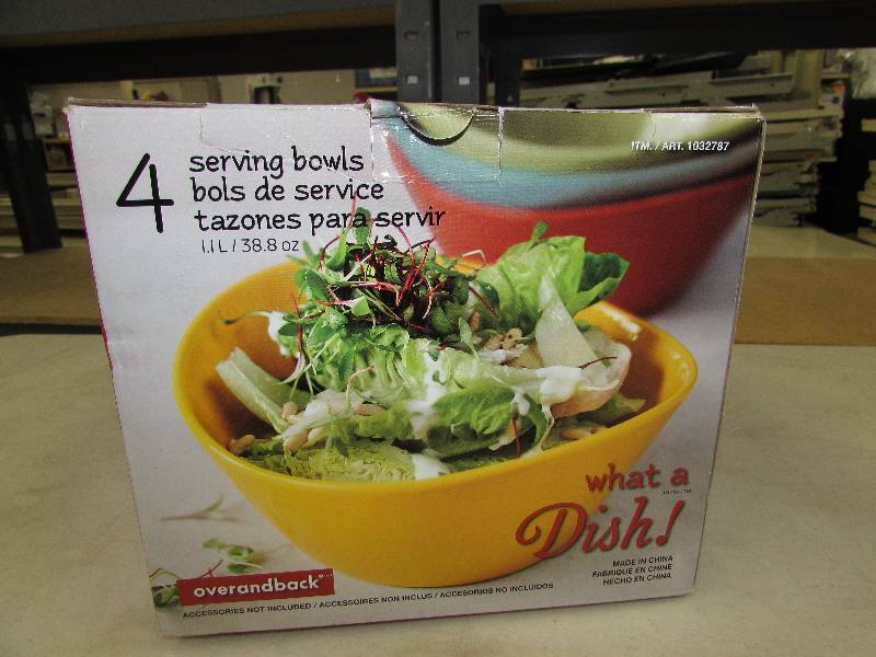 COLORED WHAT A DISH 4 PC. SERVING BOWLS