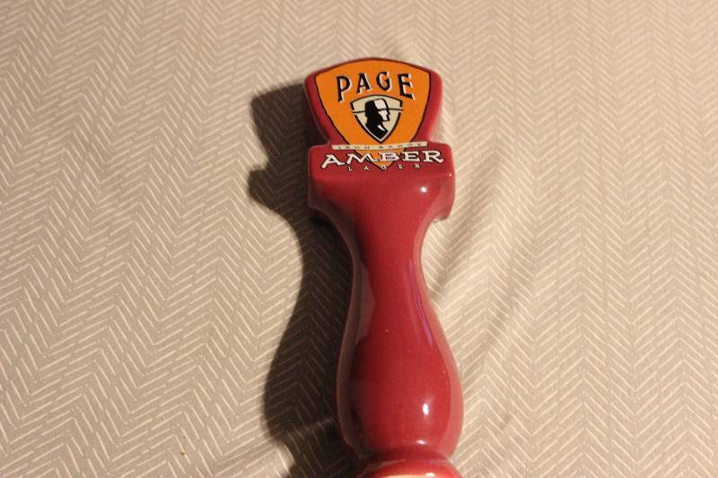 Page amber beer tap...