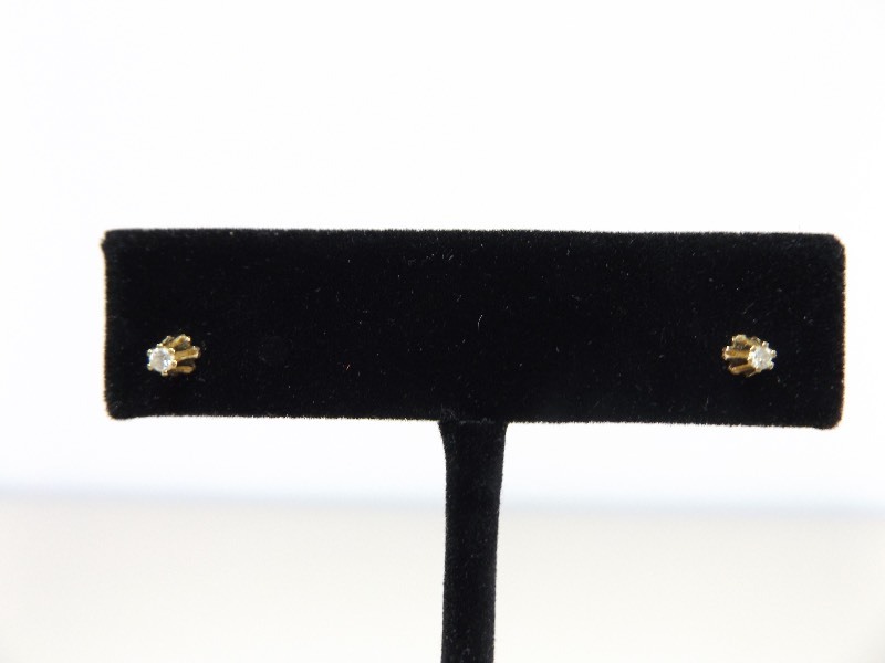 14k Gold Earrings with Real Diamonds (.5 grams Total Weight)