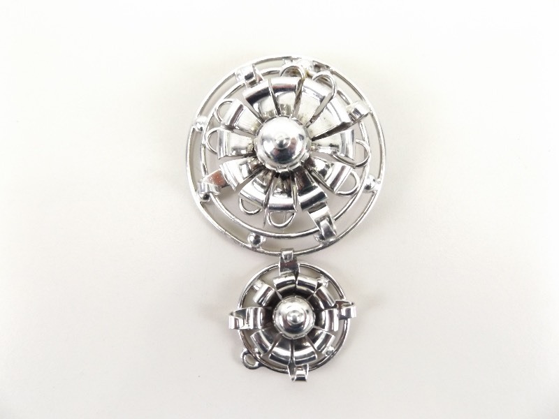 Large&nbsp.925&nbspSterling Silver Lang Hair Pin Brooch (28.4 grams)