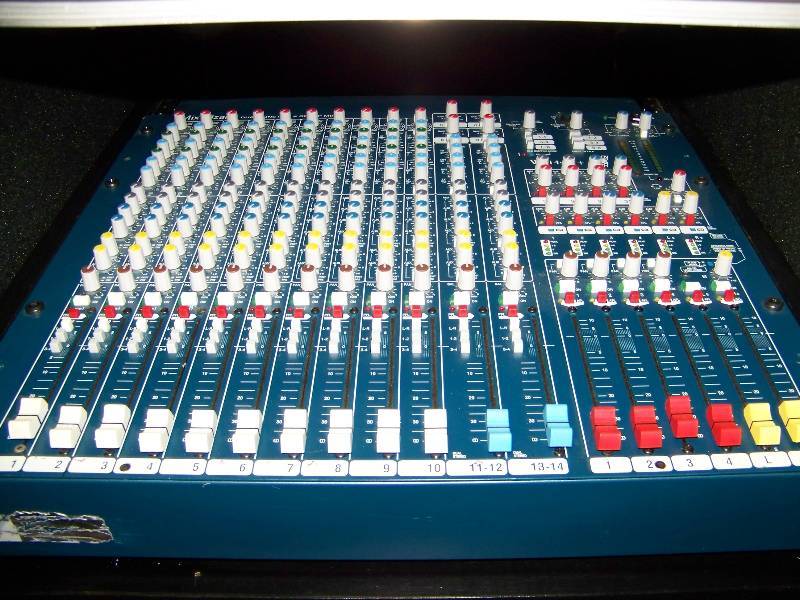 lot 29 image: R&R Hard Sided Travel Case with MixWizard Console, QSC Power Amplifier, Furman Power Conditioner, Ashley Crossover, Marantz Tape Deck and mounted Power Strip