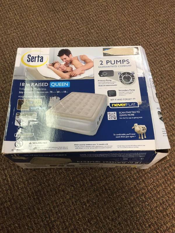Serta Never Flat Raised Air Mattress - Double High Queen