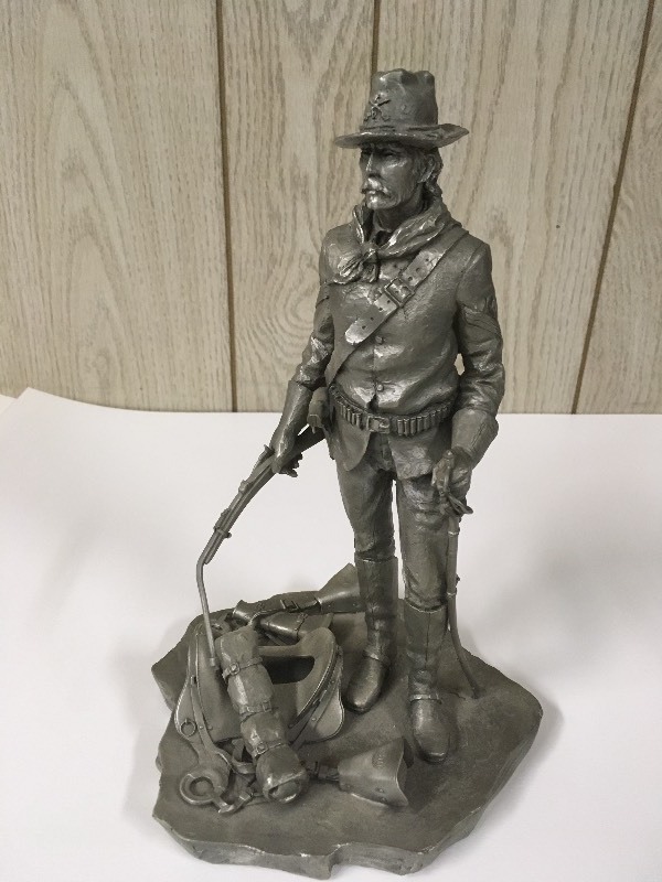 lot 2 image: Cavalryman Pewter Sculpture William G. Hanson