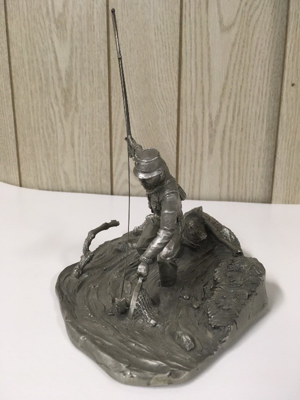 lot 2A image: First Strike at Waters Edge Pewter Sculpture John Chalk